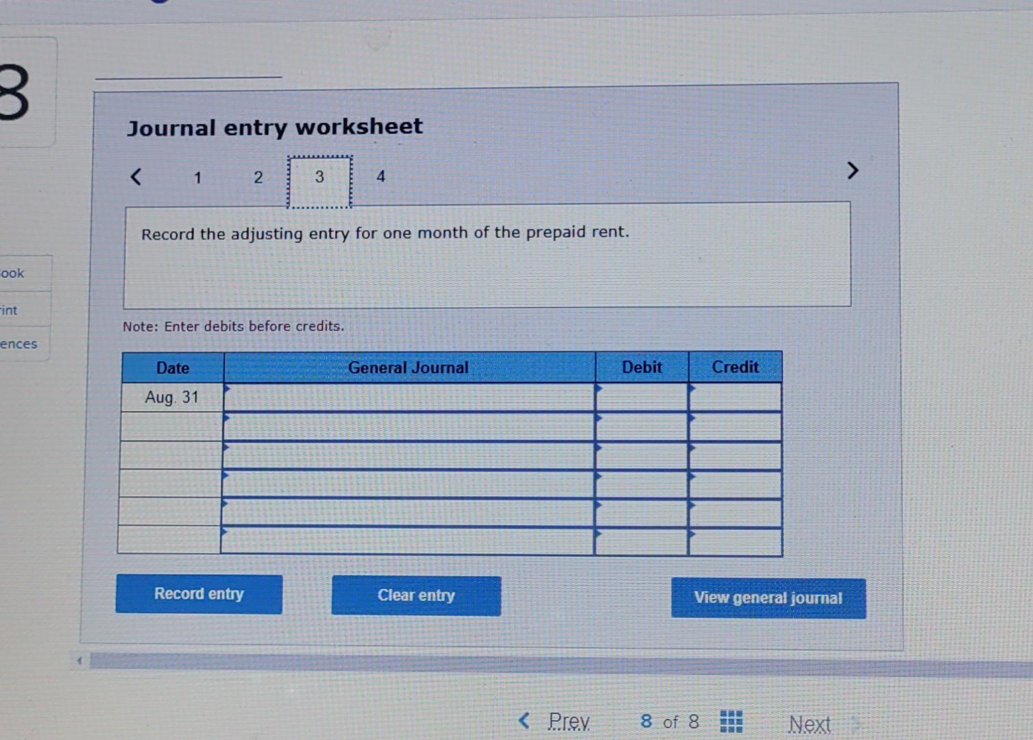 Credit \\ \hline August 31,2023 & P & & \\ \hline &