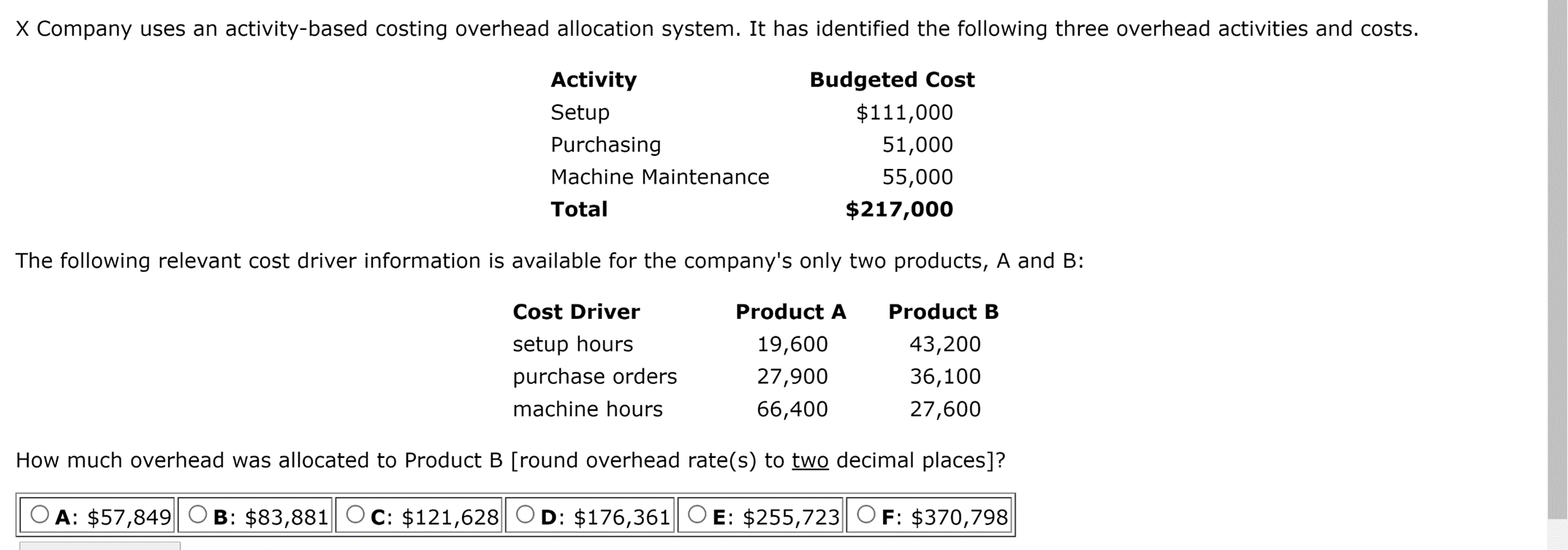 overhead cost function, with units produced as the independent variable. She has