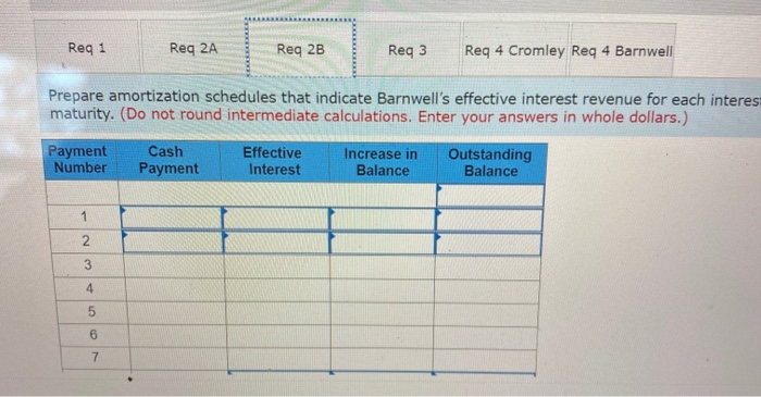 4 Barnwell Prepare amortization schedules that indicate Barnwell's effective interest revenue for