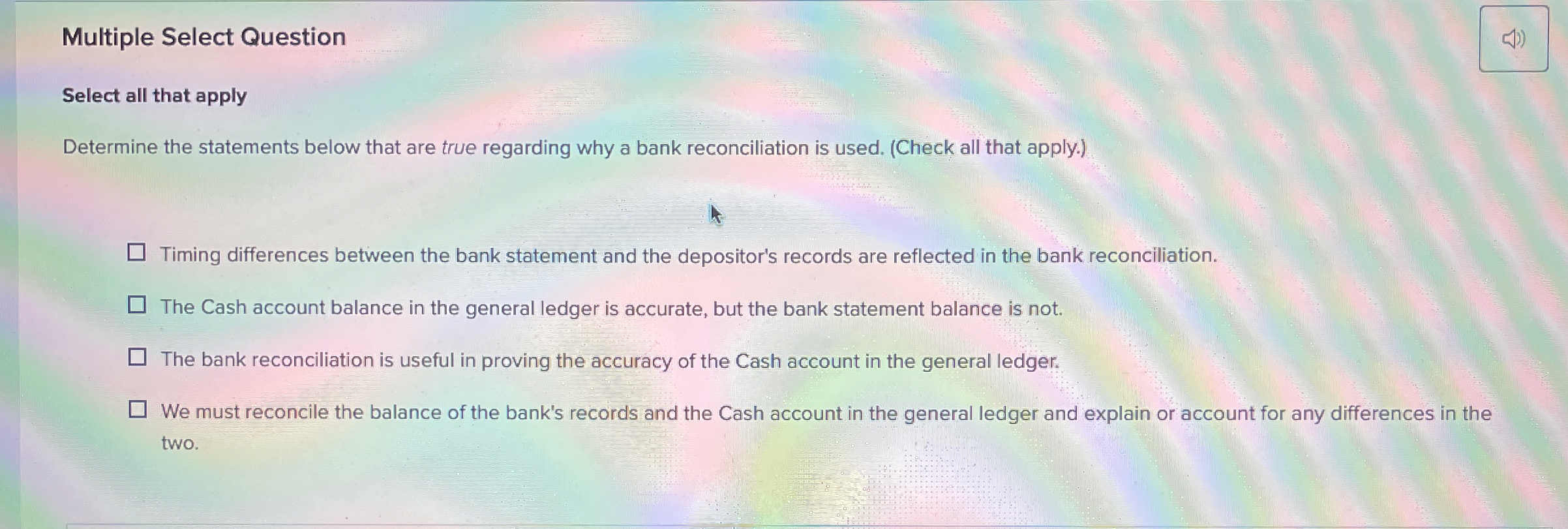  Multiple Select Question Select all that apply Determine the statements below