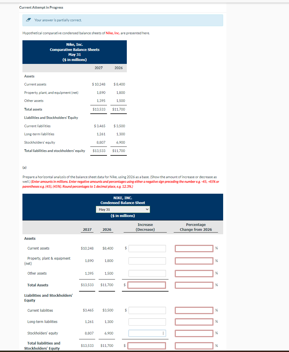  Current Attempt in Progress Your answer is partially correct. Hypothetical comparative