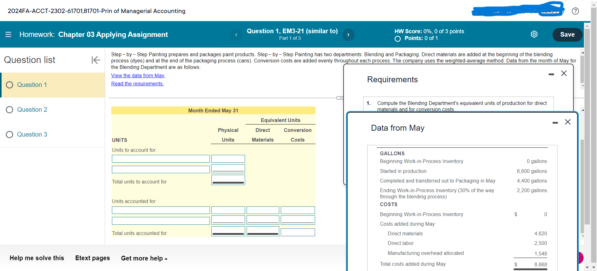  Question list Question 1 Question 2 Question 3 Help me solve