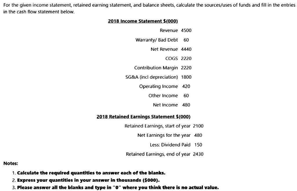 Please explain how you calculate the values For the given income statement,