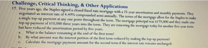 using T1BA2 calculator Challenge, Critical Thinking, & Other Applications 17. Five years