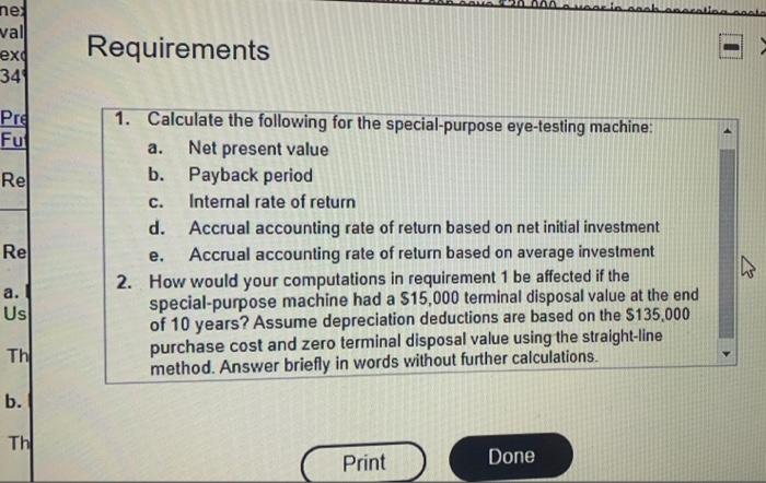 please show calculations so i can follow he val ex 34 Requirements