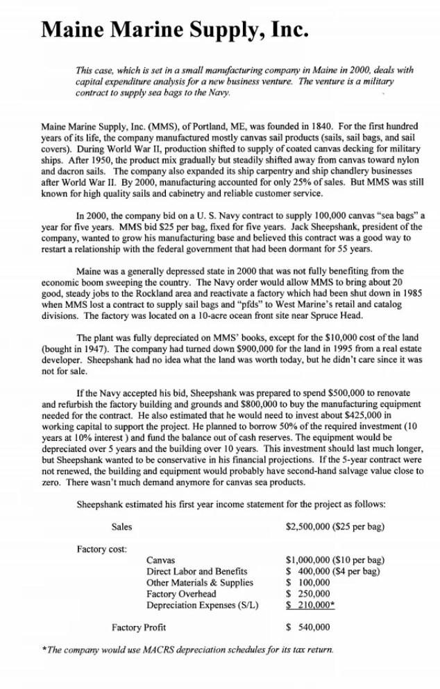  This case, which is set in a small mamufacturing company in