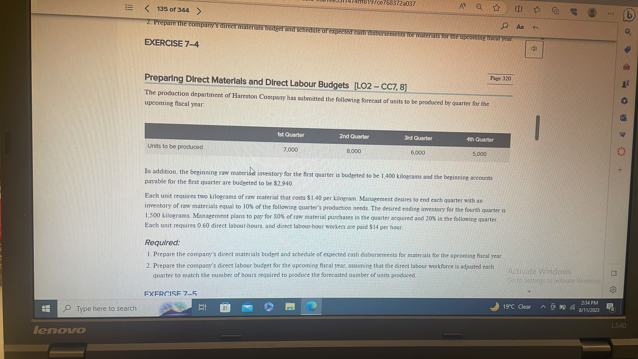  Preparing Direct Materials and Direct Labour Budgets [ \\( [\\mathrm{O} 2