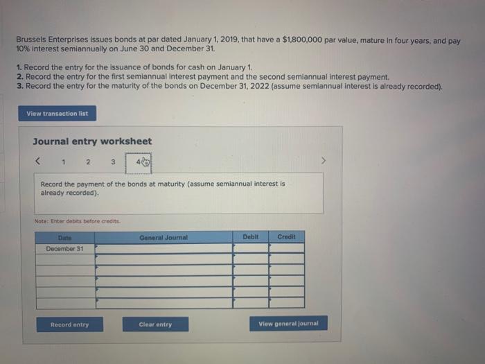 for the issuance of bonds for cash on January 1, 2. Record