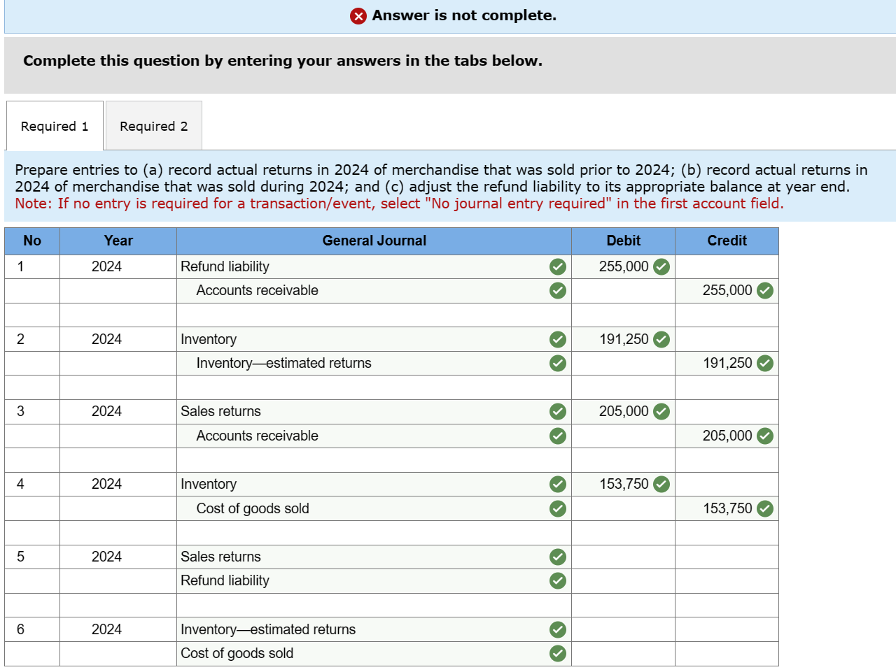  Answer is not complete. Complete this question by entering your answers
