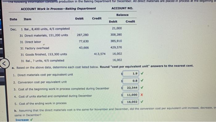 2 2 Cost of Units Completed and in Process The charges to