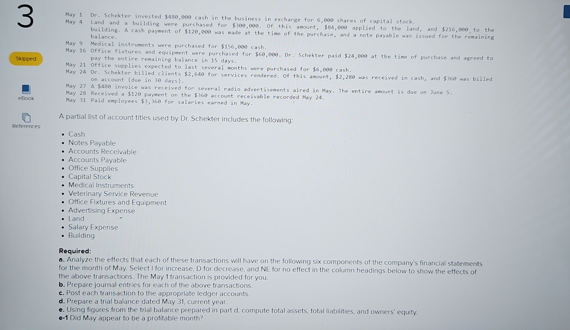  3 Skipped May 9 Malance. May 16 Offical instruments were purchased