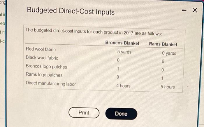 units portion, then prepare the cost budget portion of the direct material