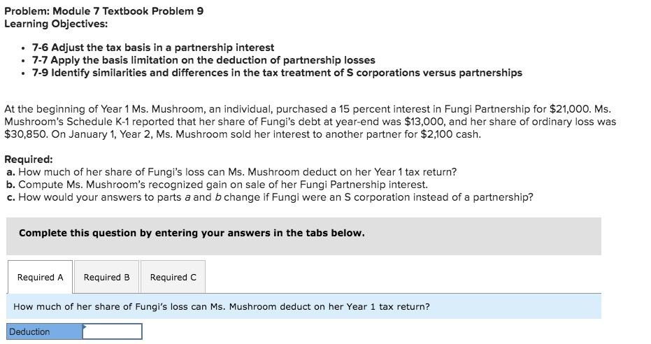  Problem: Module 7 Textbook Problem 9 Learning Objectives: 7-6 Adjust the