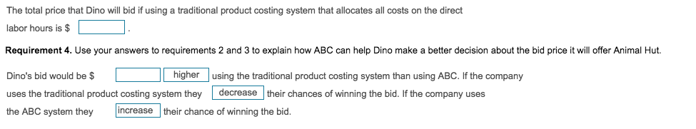 view the data table.) Each collar has two parts, direct materials cost