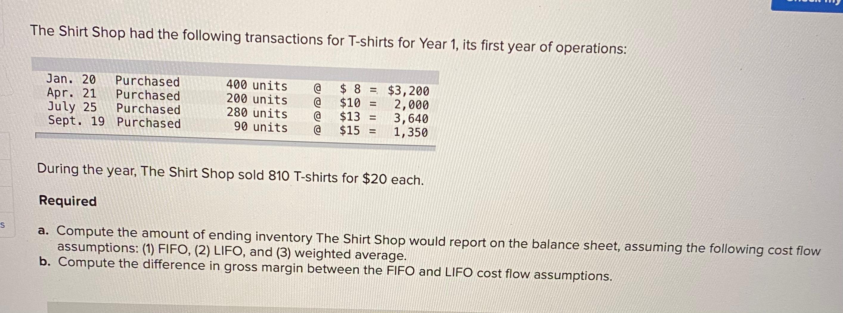 Answer: FIFO LIFO weighted Average Ending Inventory Answer: FIFO LIFO Difference