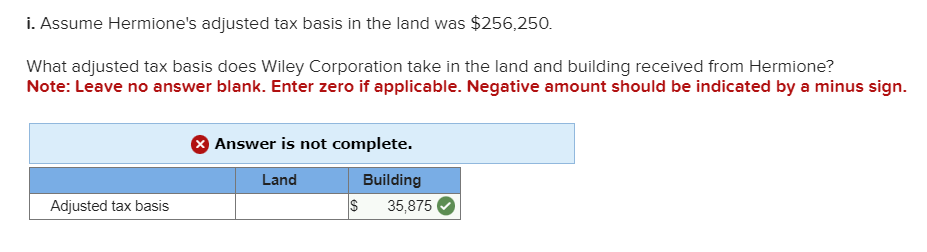 value of the land. Thank you. Ramona and Hermione formed Wiley Corporation