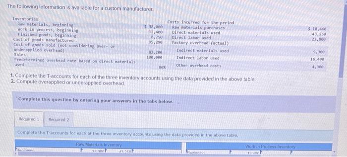 help sort it out The following information is available for a custom