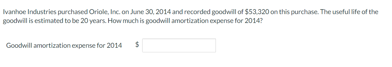 answer should be $0 please explain clearly Ivanhoe Industries purchased Oriole, Inc.
