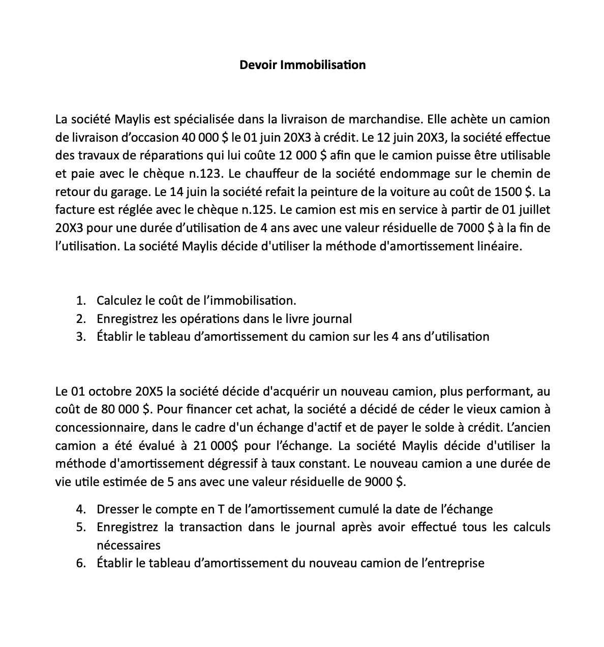  Devoir Immobilisation 