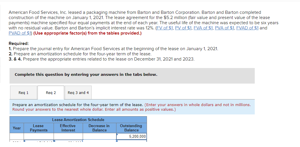 American Food Services, Inc. leased a packaging machine from Barton and