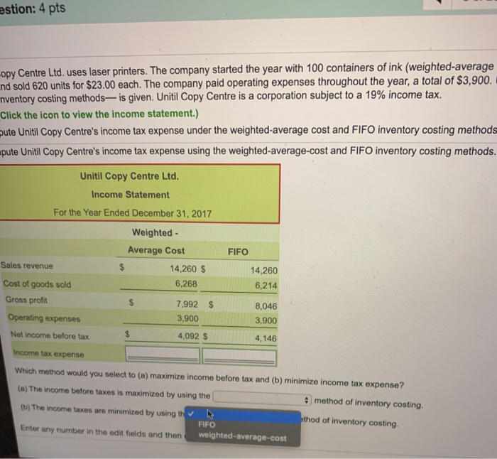 Una Copy C each and sold 620 units for $23.00 each. The