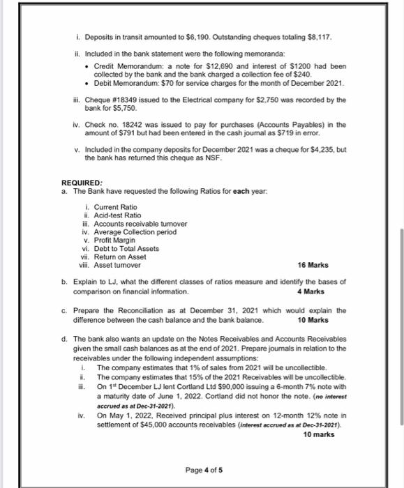 Bank Reconciliation and Receivables 40 MARKS Luke Jones, owner of LJ Corporation