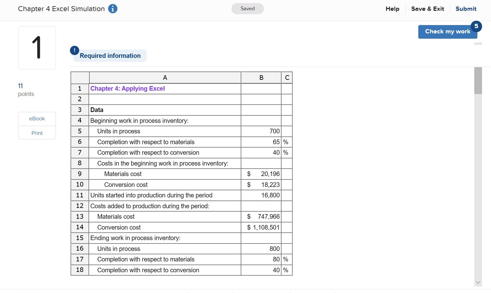 for materials? Equivalent units of production for materials (b) What is the