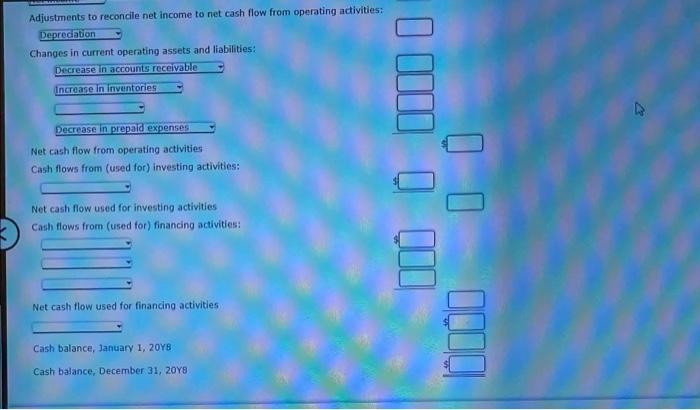The comparative balance sheet of Yellow Dog Enterprises Inc. at December 31,