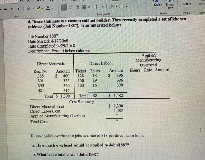  Dictate Sens Styles Styles Pane - ab X, X ADA Styles