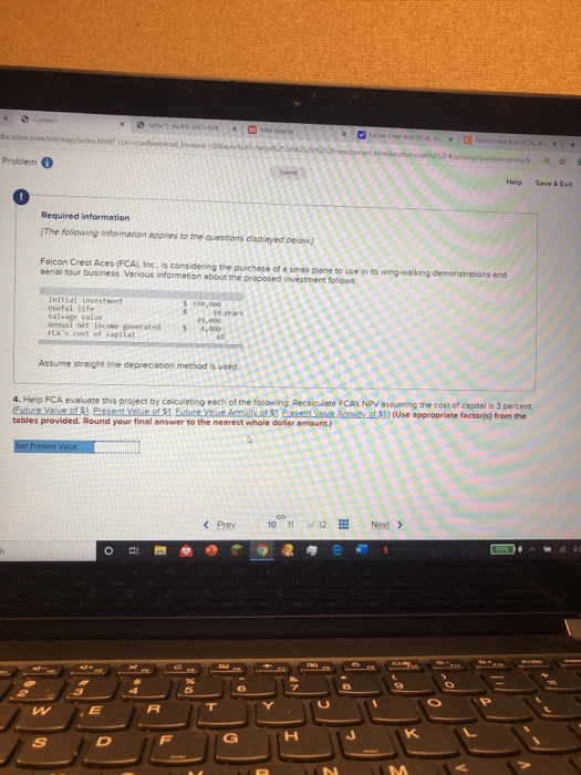 Crest Aces (FCA), Inc., is considering the purchase of a small plane