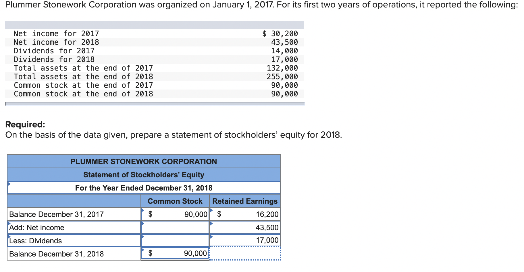 I need help figuring out the Balance December 31, 2018 -> Retained