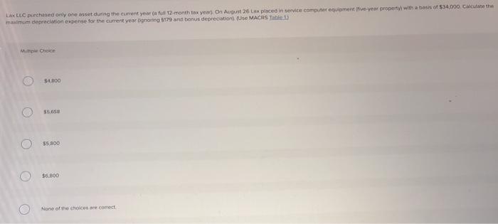  LA LLC purchased only one set during the current year a