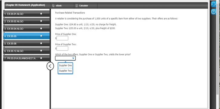 What ya'll get? C Chapter 05 Homework (Application) eBook Calculator 1.