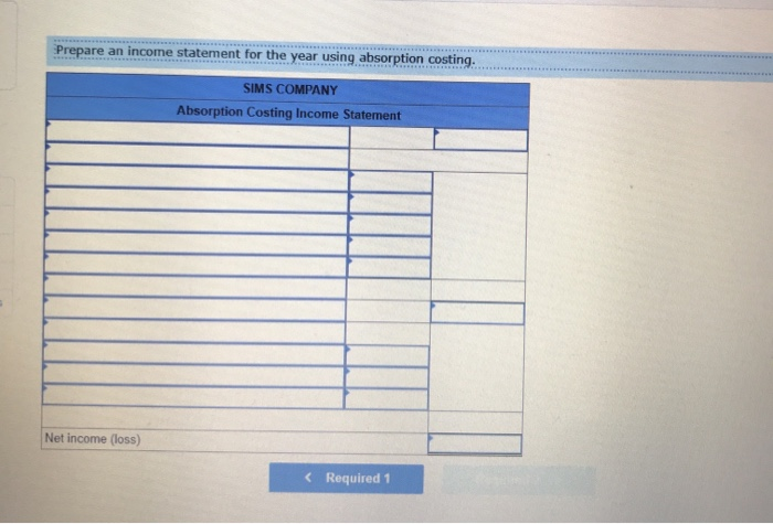 costs Direct materials Direct labor Overhead costs Variable 30 per unit 50