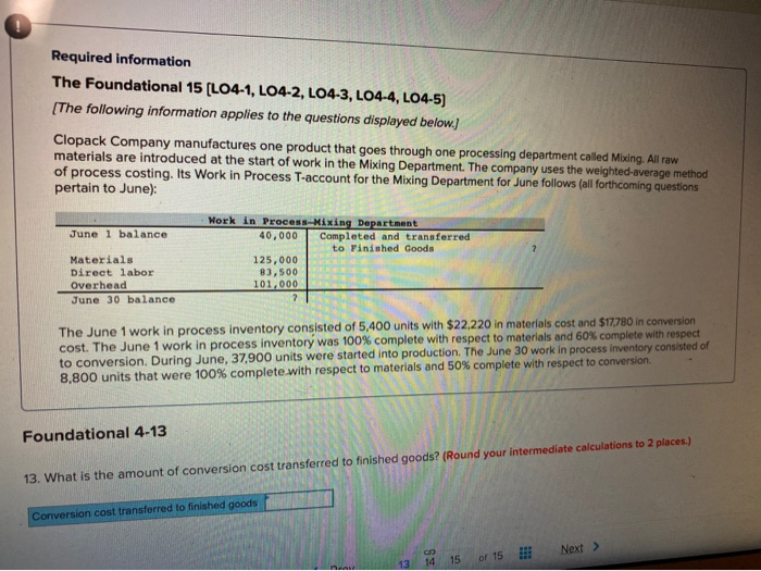  help 13. 14. 15. a and b Required information The Foundational