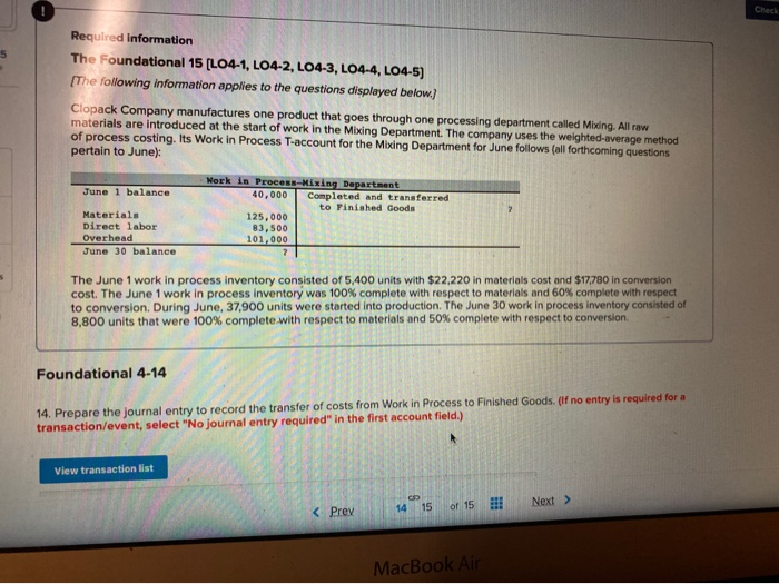 15 (LO4-1, LO4-2, LO4-3, L04-4, LO4-5) [The following information applies to the