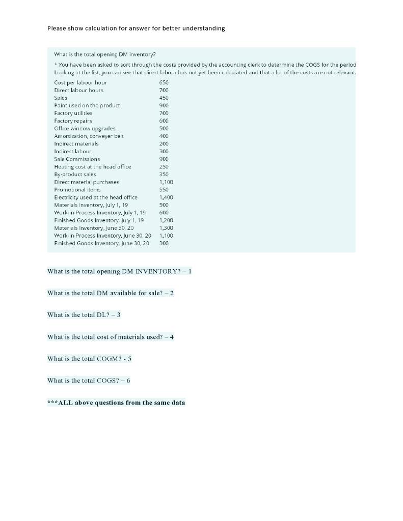  Please show calculation for answer for better understanding What is the