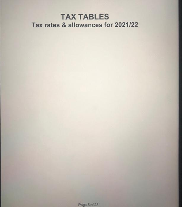 please solve :section 1 section 2 section 3 TAX TABLES Tax rates