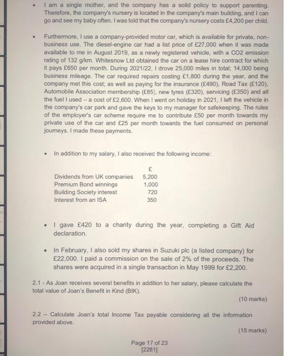 another employee in their own car or van on a business journey,