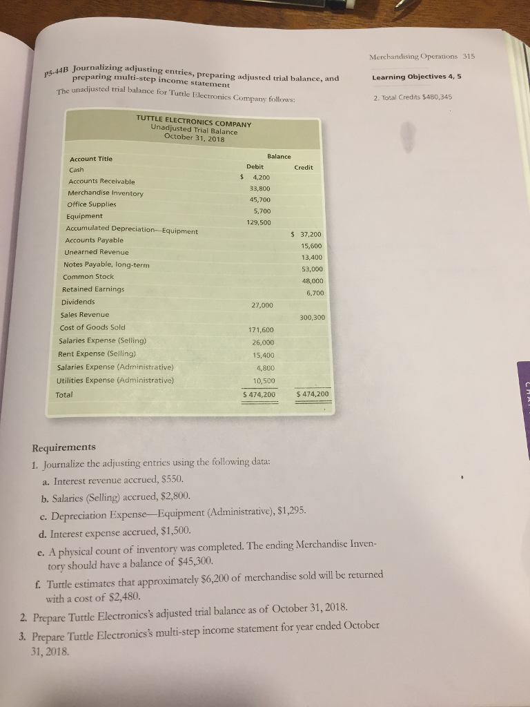  Merchandising Operations 315 p- preparing multi-step income statement Learning Objectives 4,