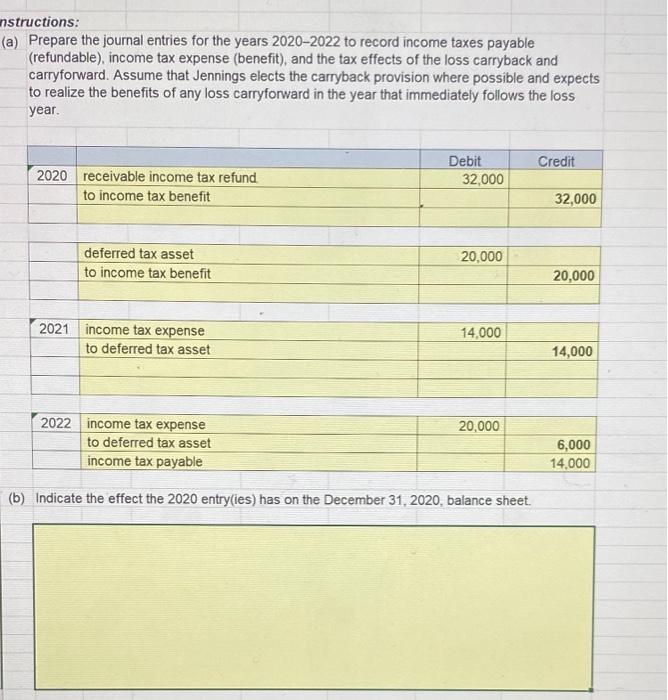 How do i solve part B? a) Prepare the journal entries for