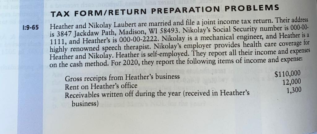  I need a completed version of the forms asked in the