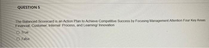 competitive strategies cost leadership and differentiation. O True False QUESTION 2 Cost