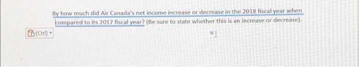  (Ctrl) - By how much did Air Canada's net income increase