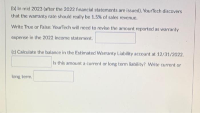 2022, and manufactures electronic components for the aerospace industry. YourTech follows USGAAP,