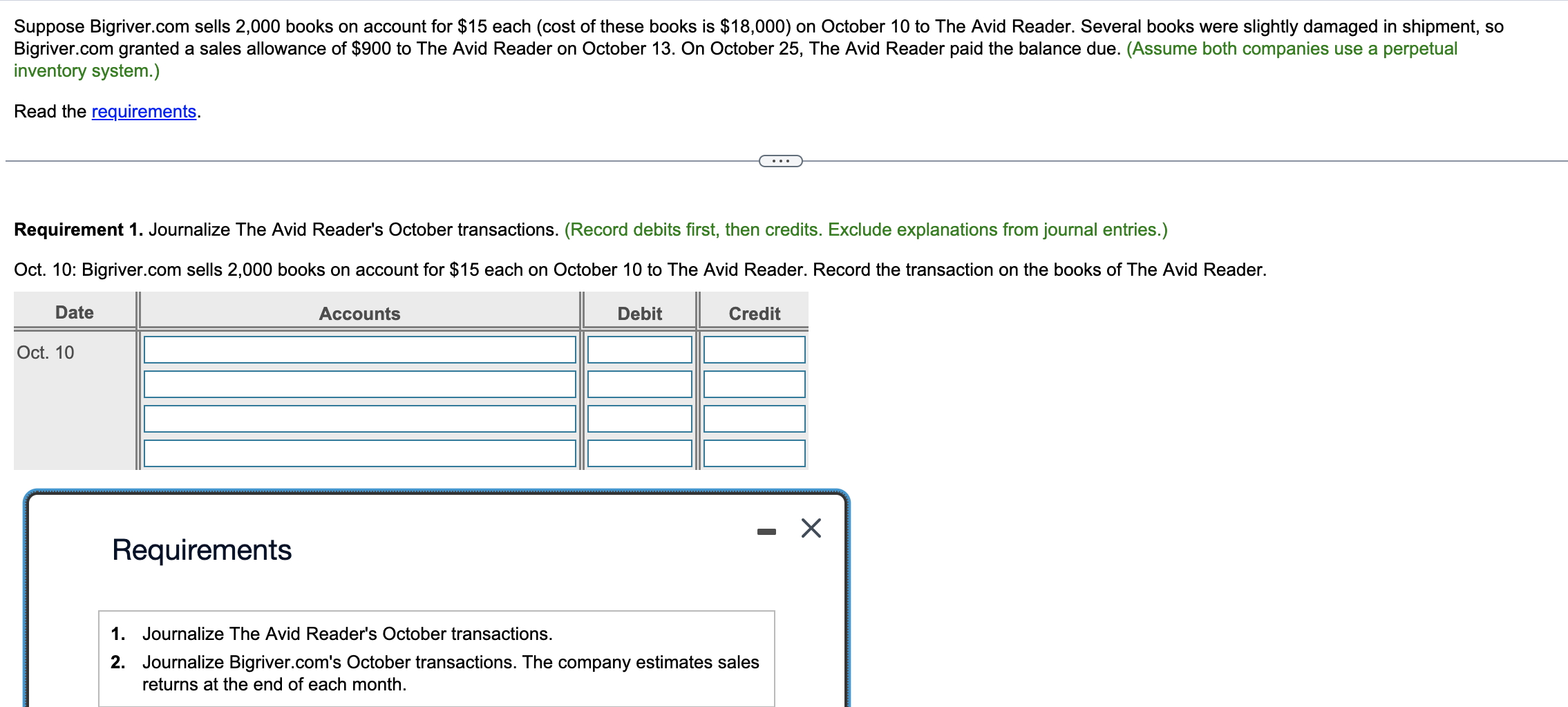 ch 5 quest 5 Suppose Bigriver.com sells 2,000 books on account for