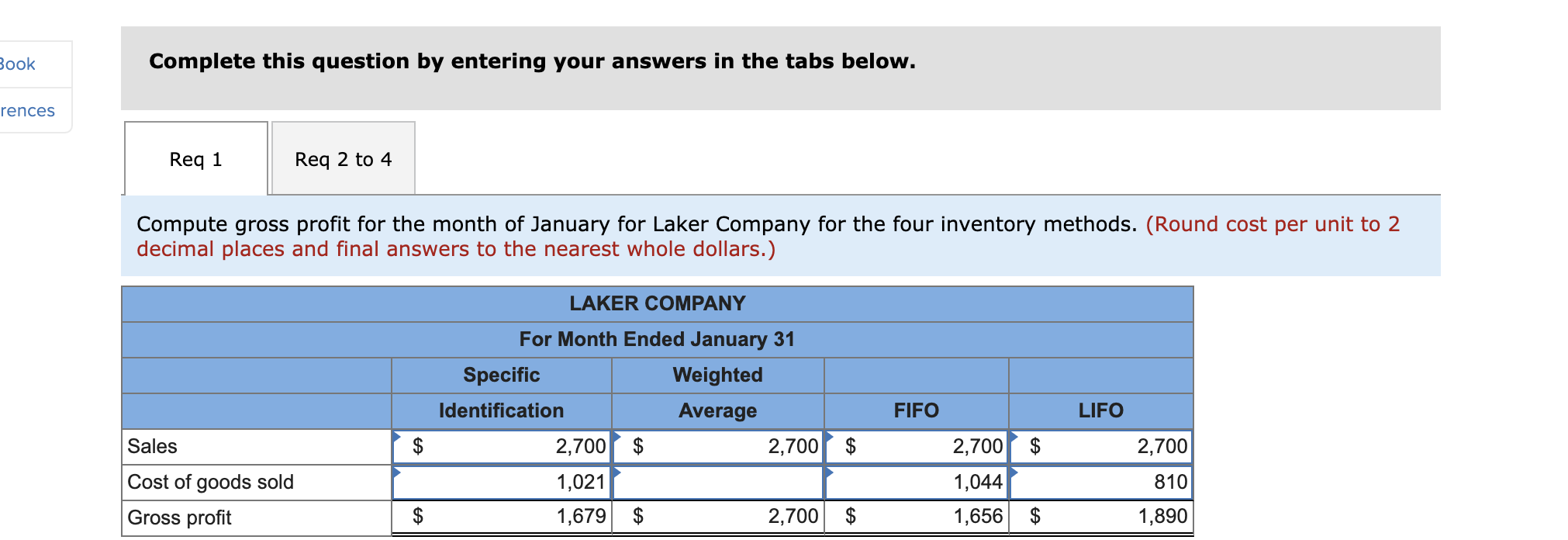 work 15 Required information Part 2 of 2 Use the following information