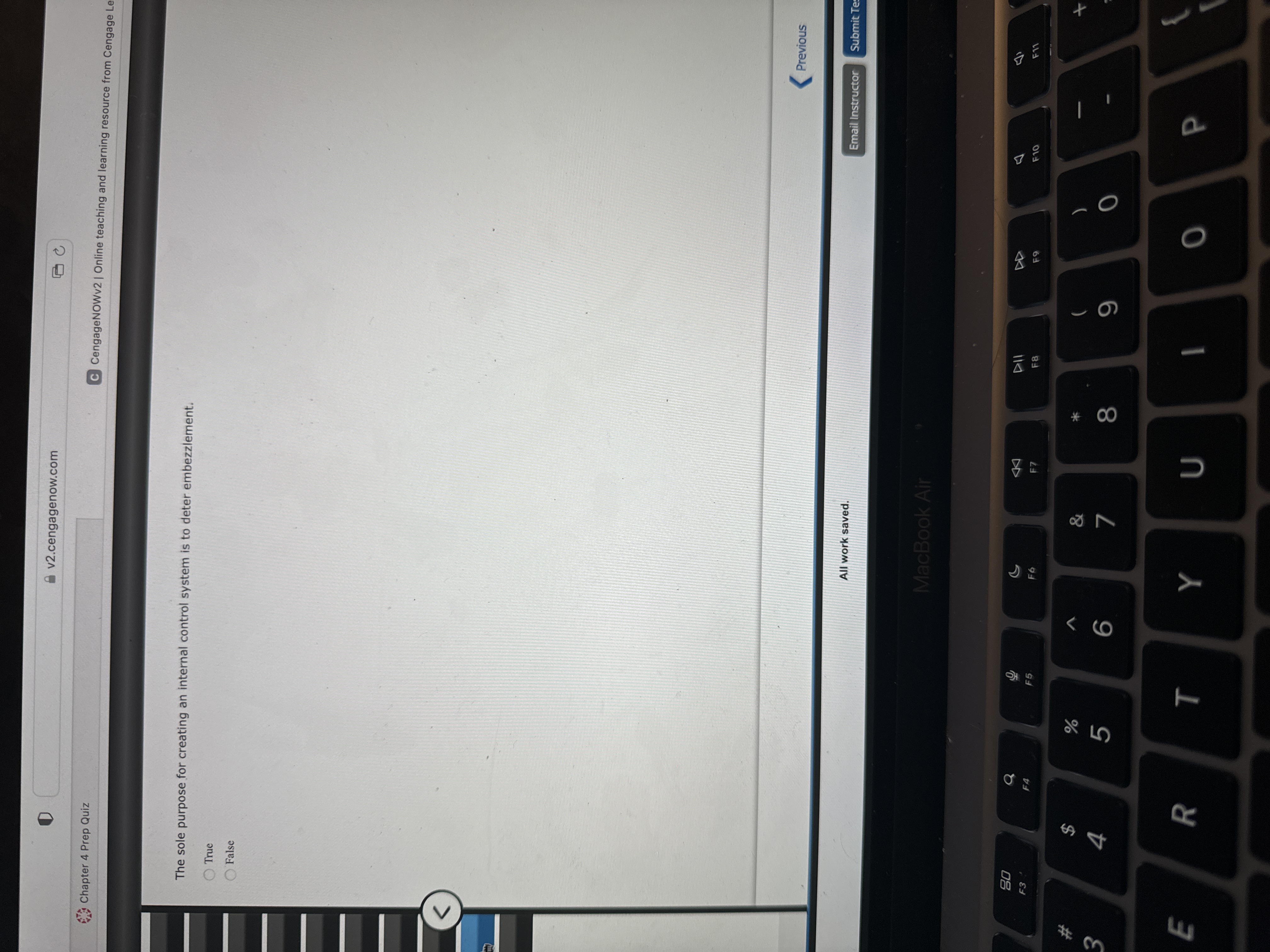  The sole purpose for creating an internal control system is to