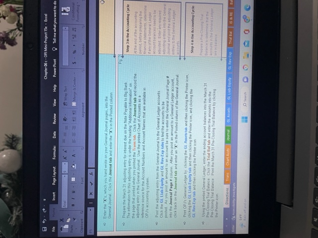 (OPJ). After recording the March transactions you will be preparing a Pre-Closing