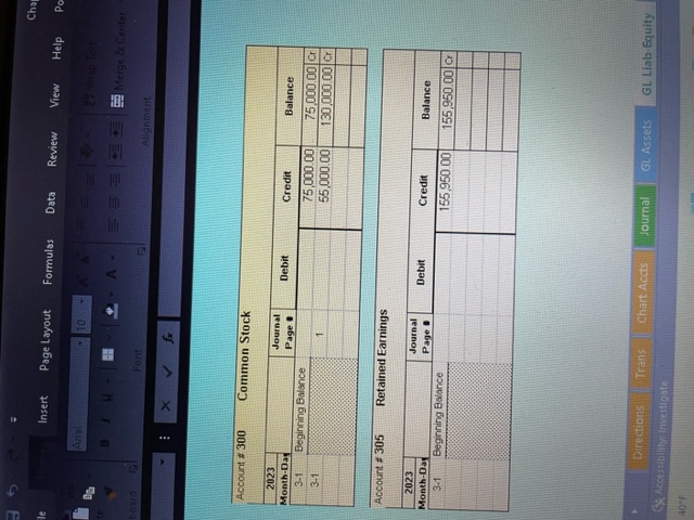 another student's shoets Print the Chart of Accounts (click the Chart Accts